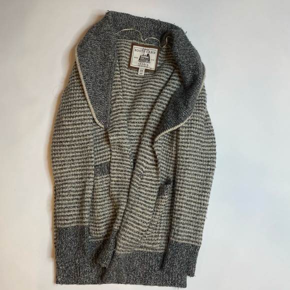 Roots Gray and Cream Striped Cardigan - Picture 6 of 10